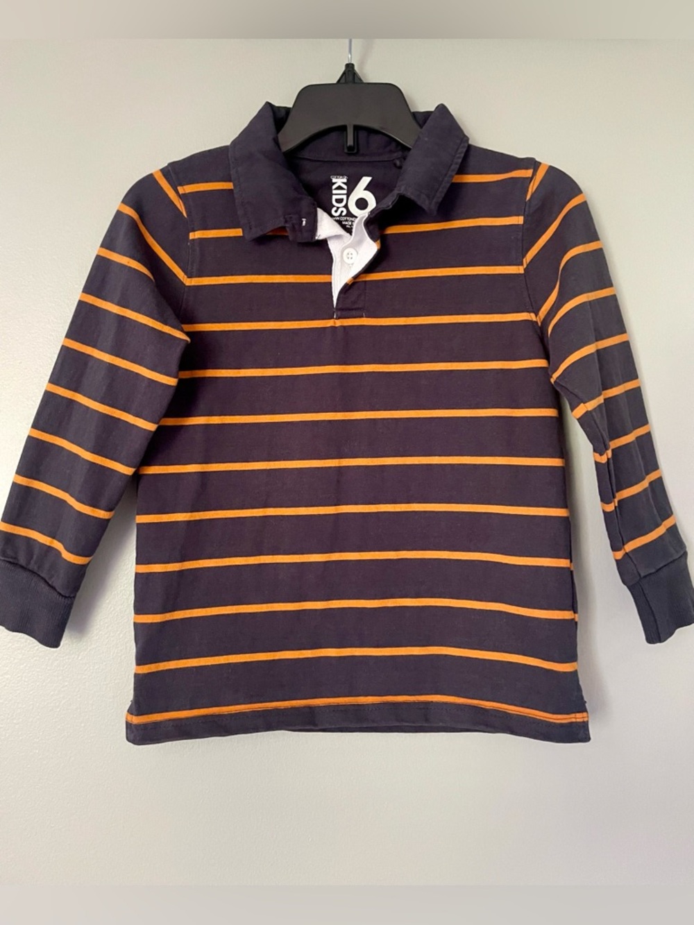 Cotton On Dark Blue Striped Rugby Style Shirt